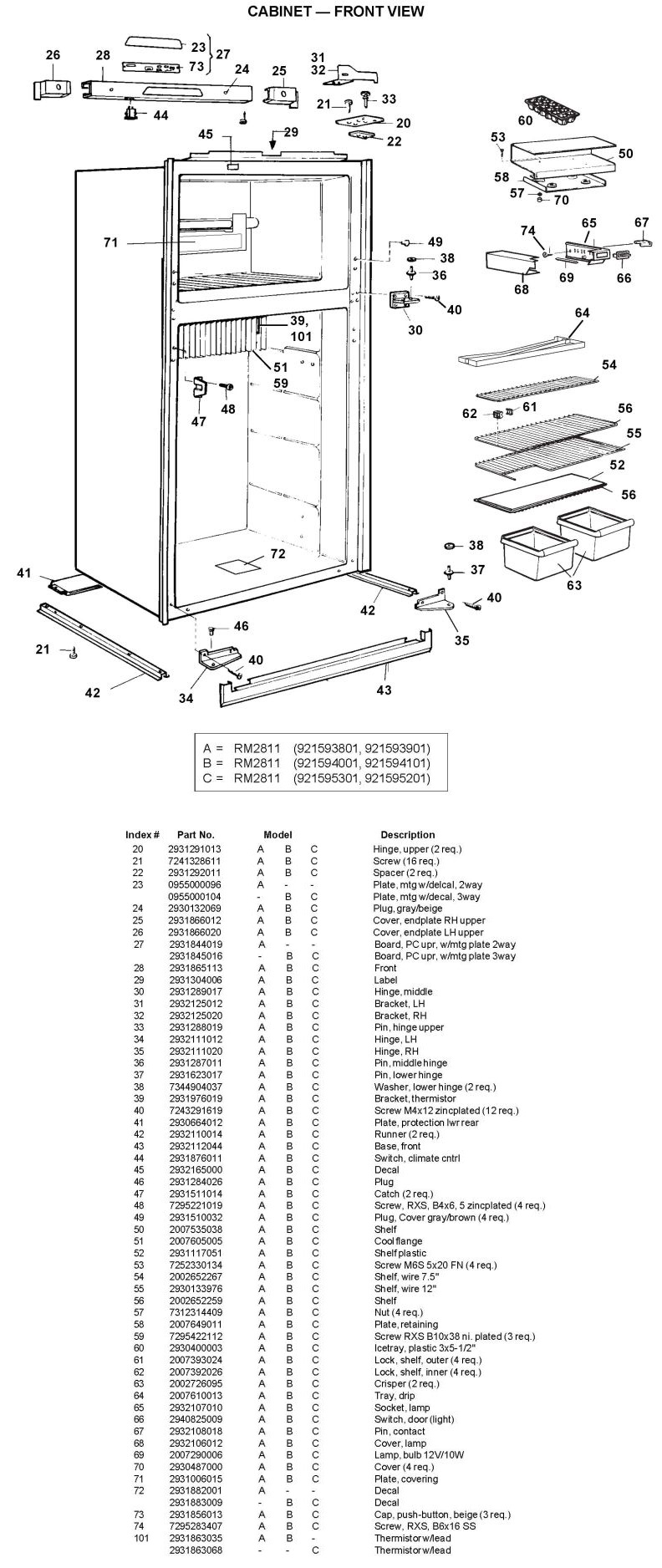 Dometic Rv Refrigerator Parts Diagram | Reviewmotors.co
